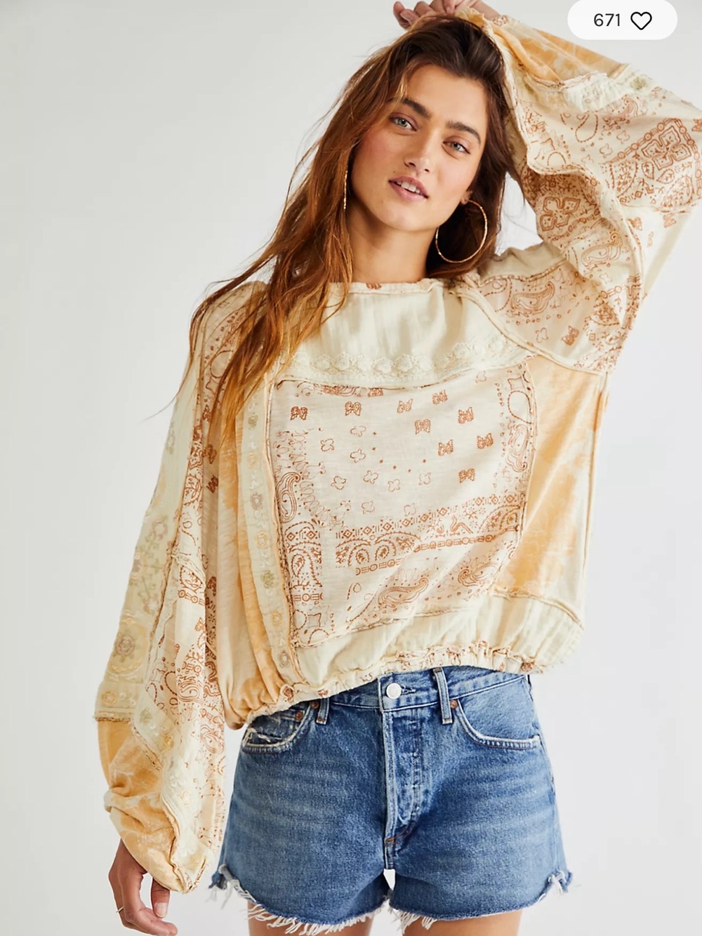 FREE PEOPLE Boom Boom Bandana Print Top